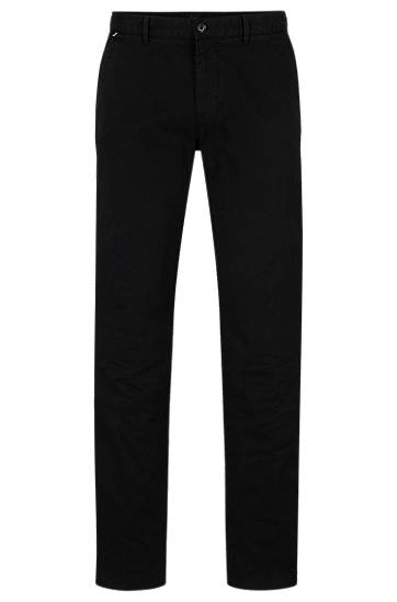 Nohavice BOSS Regular Fit Stretch Cotton Gabardine Chinos Čierna | 50487976, 0