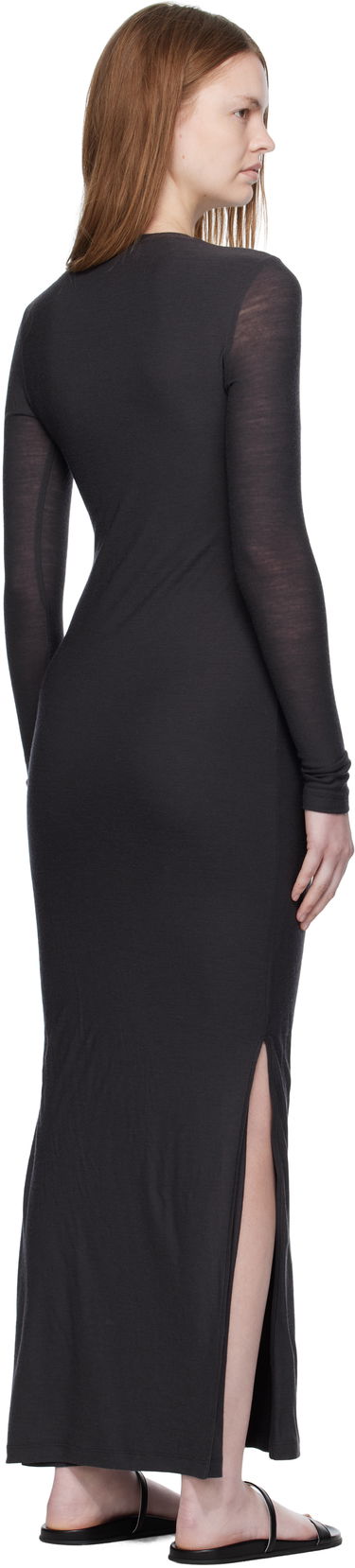 Šaty Nanushka Nanushka Linora Draped Wool Jersey Maxi Dress Čierna | NW25PFDR10792, 2