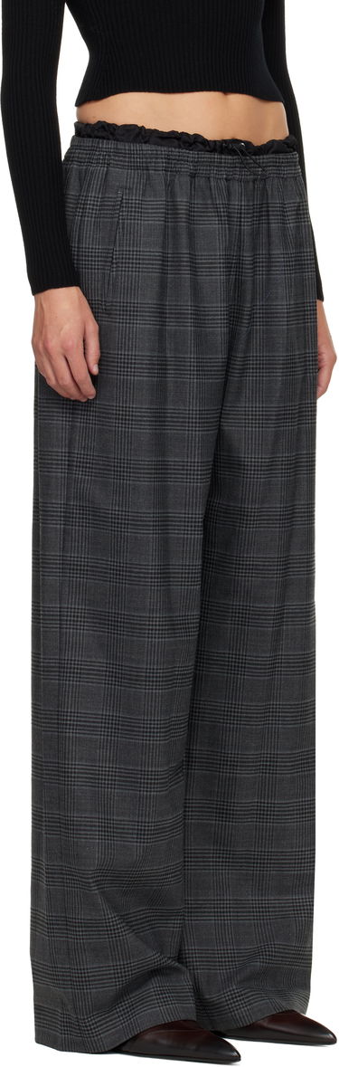 Nohavice Diesel Plaid Wide-leg Drawstring Waist P-Yrite Trousers Šedá | A18382 0DEBS, 1