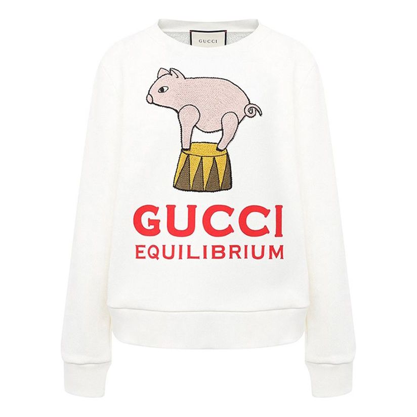 Mikina Gucci Gucci Equilibrium Pig Sweatshirt Biela | 623450-XJCRW-9095, 0