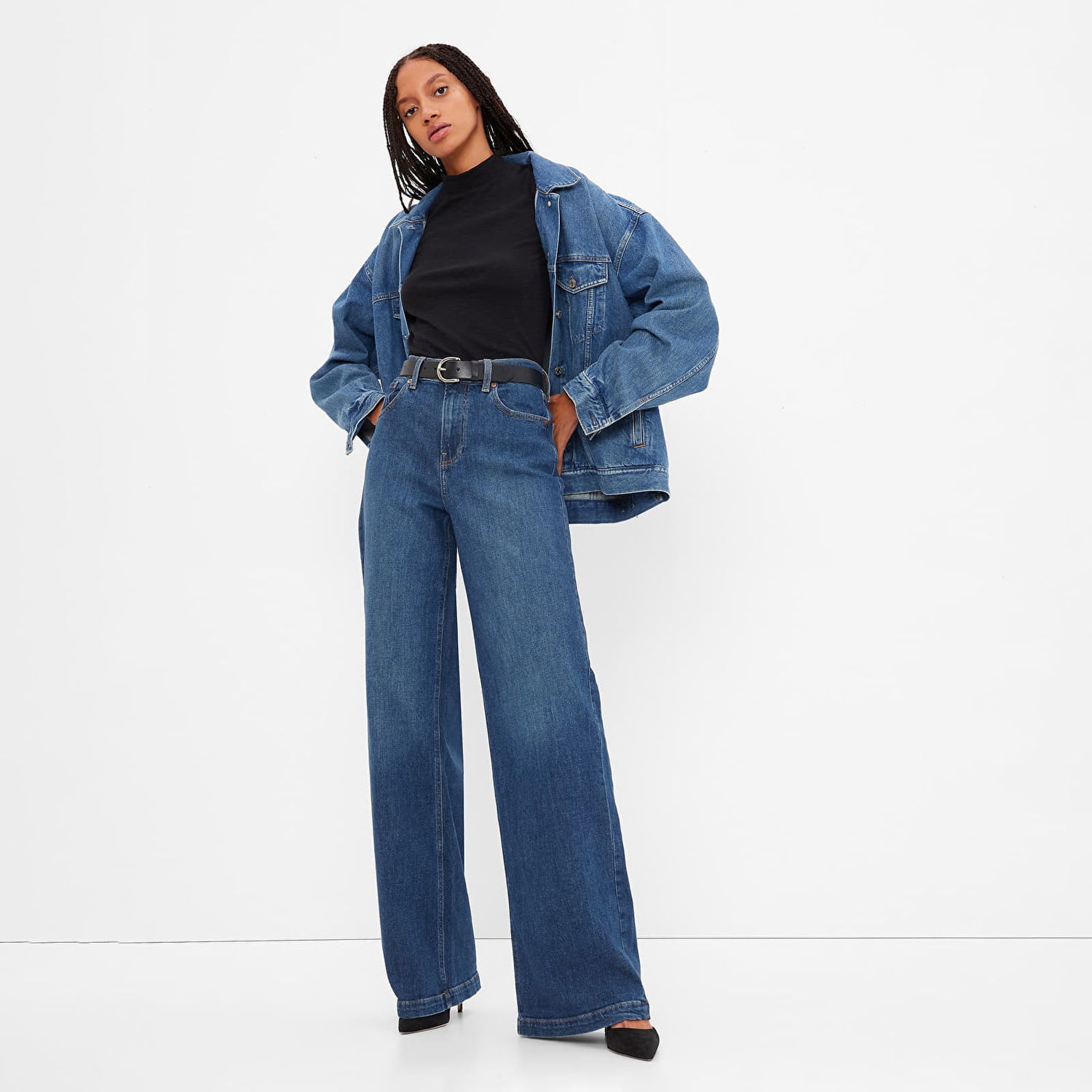 Džínsy GAP Denim Pants Stride - High Rise Dark Wash Modrá | 406725-00, 0