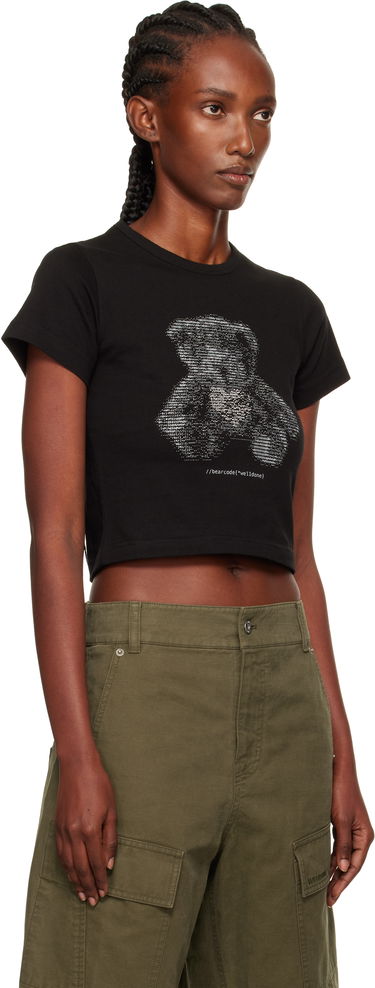 Tričko We11done We11done Code Teddy Cropped T-Shirt Čierna | WD-TT2-25-770-W-BK, 1