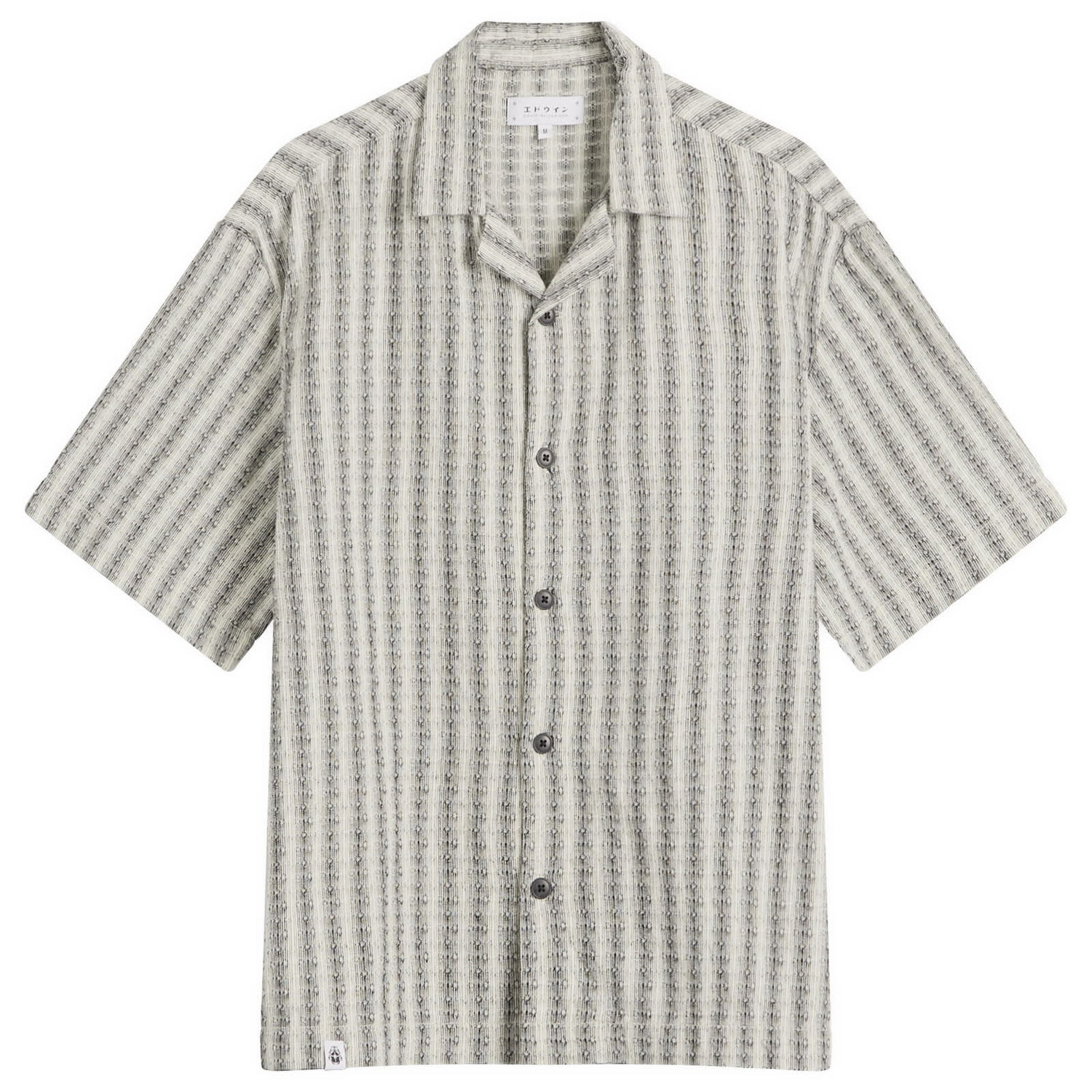 Košeľa EDWIN Saga Striped Short Sleeve Shirt Béžová | I035018-0D267, 0