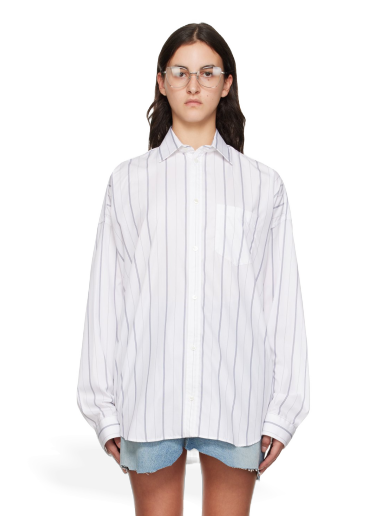 Košeľa Balenciaga Striped Shirt Biela | 725395 TOM06