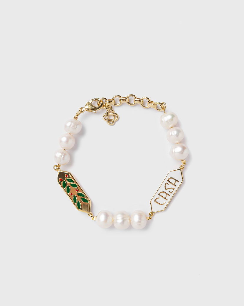 Náramok Casablanca Laurel Pearl Gold-Plated Bracelet Biela | APF25-JW-091-01