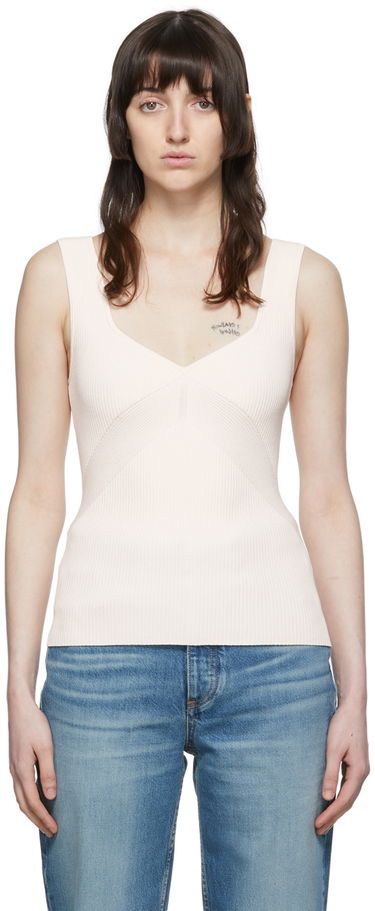 Tielko rag & bone rag & bone Viscose Rib Knit Tank Top Biela | WAS22P014LD14, 0