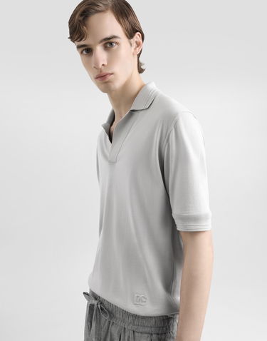 Polo tričko Dolce & Gabbana Dolce & Gabbana Satin Silk Polo Shirt Biela | GXZ09ZJBSLVN4534, 3