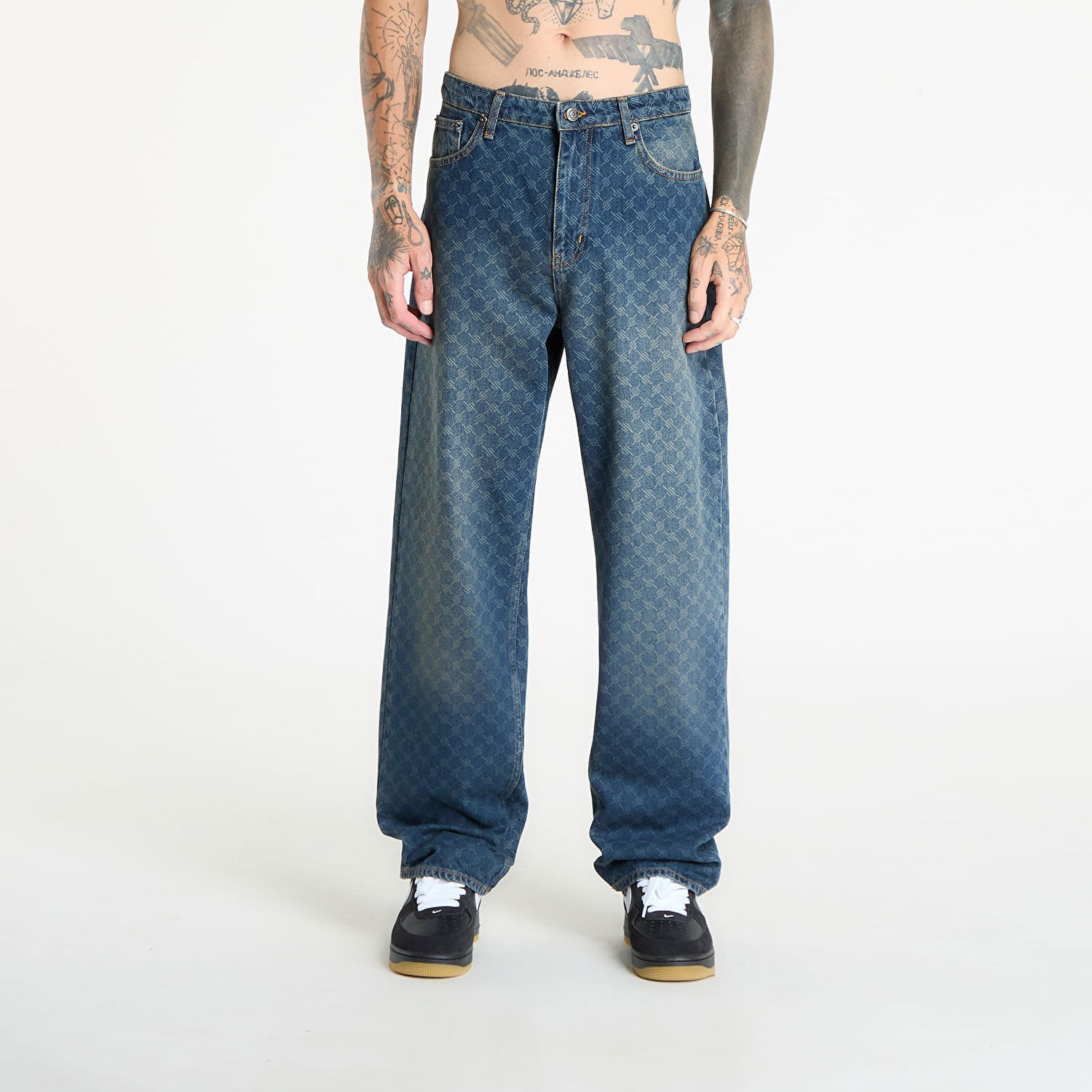 Džínsy DAILY PAPER Daily Paper Amba Monogram Jeans Modrá | 2411141, 0