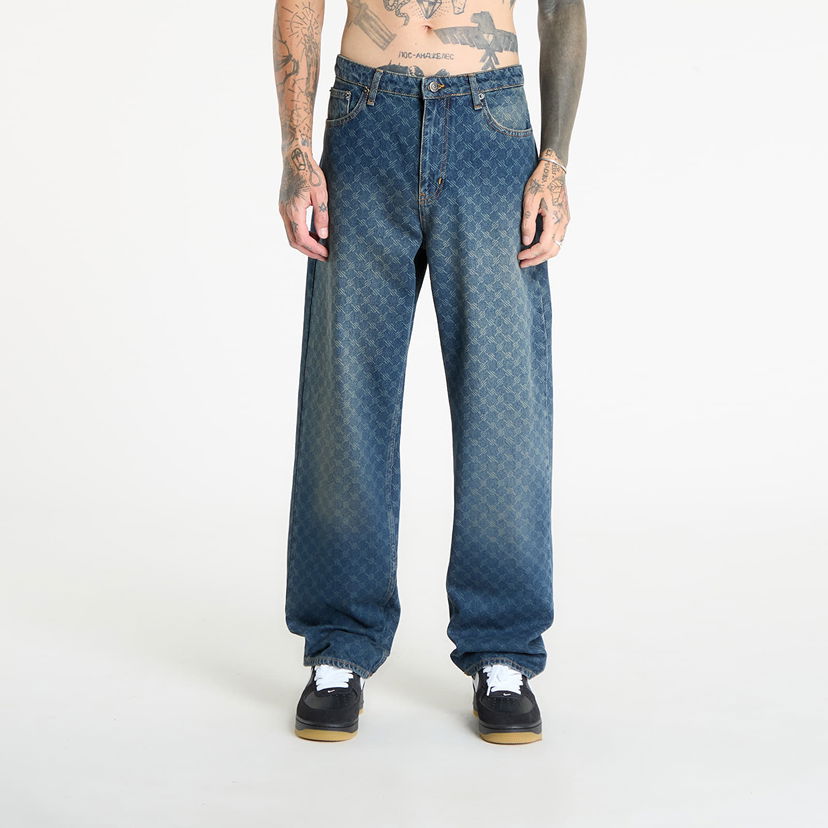 Džínsy DAILY PAPER Daily Paper Amba Monogram Jeans Modrá | 2411141