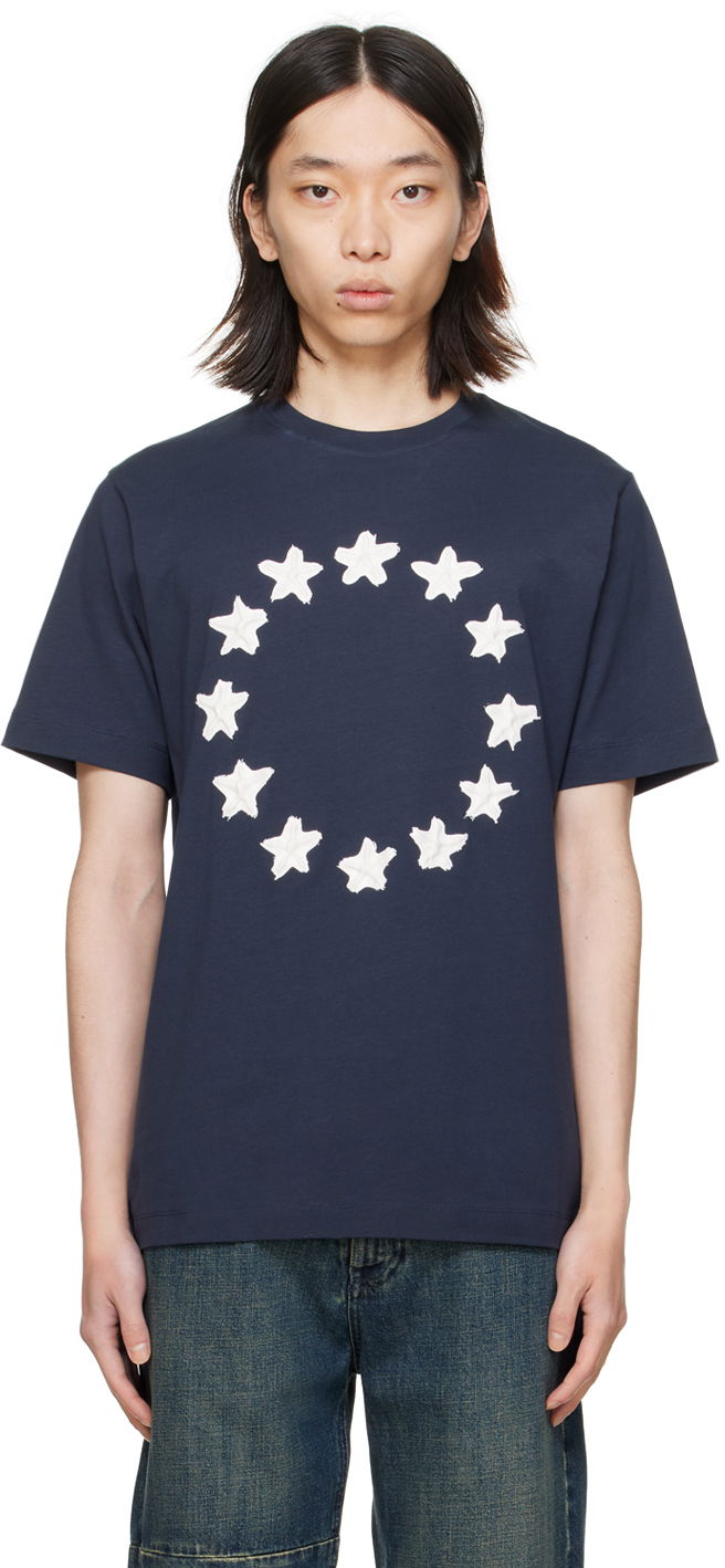 Tričko Études Études Wonder Painted Stars T-Shirt Navy | E24MM110A00744