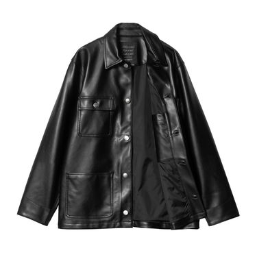 Bunda Carhartt WIP Faux Leather Chore Jacket Čierna | I034447_4, 2