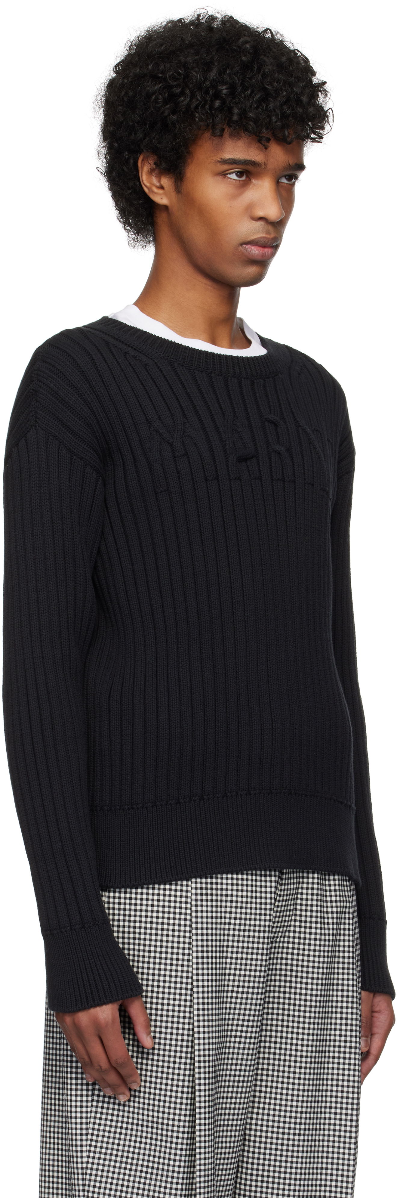 Sveter Marni Marni Cable Logo Crewneck Sweater Čierna | GCMG0430A0 UFC950, 1