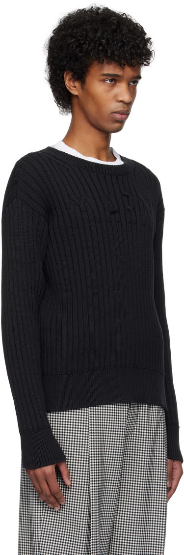 Sveter Marni Marni Cable Logo Crewneck Sweater Čierna | GCMG0430A0 UFC950, 1