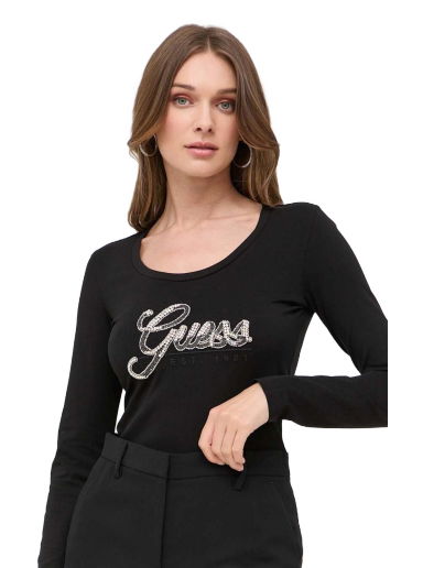 Tričko GUESS Slim Fit Top Čierna | W3YI37.J1314