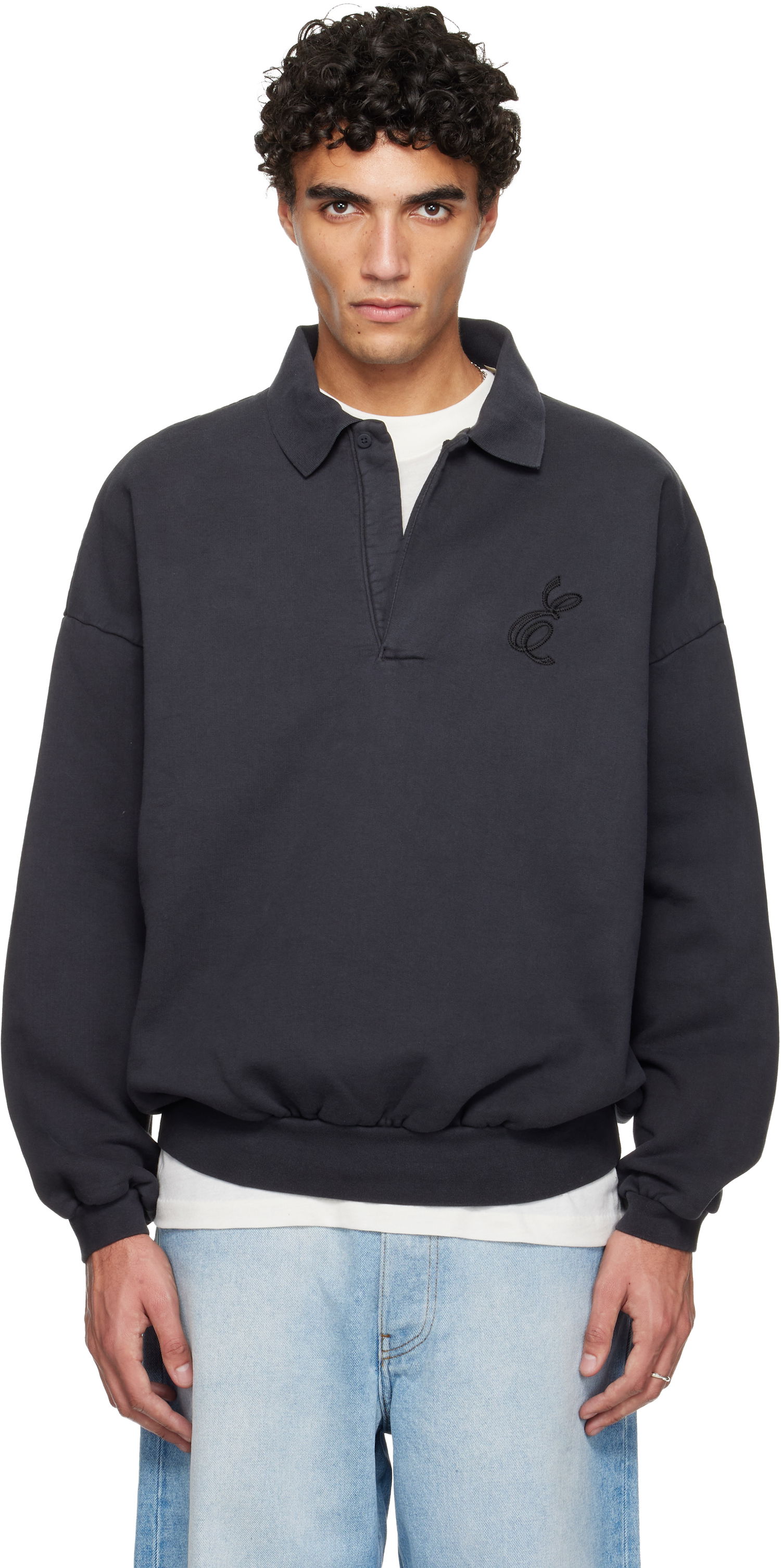 Polo tričko Fear of God ESSENTIALS Holiday Embroidered Classic Polo Čierna | 192HO252042F, 0