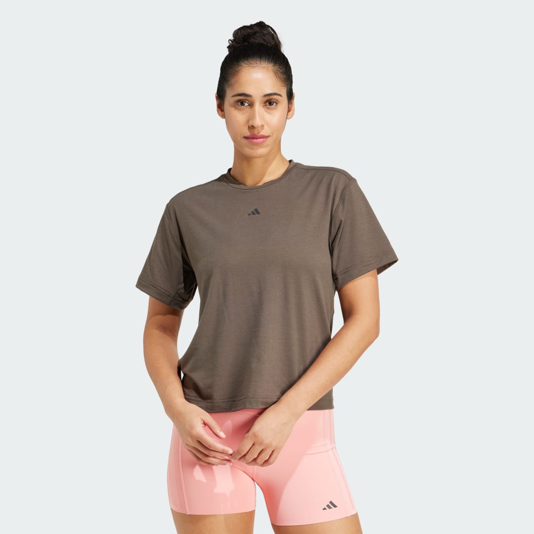 Tričko adidas Performance Power Back-Cutout T-Shirt Hnedá | IW3158, 0