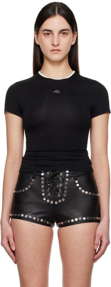 Tričko Miaou Miaou Rhinestone Mini T-Shirt Čierna | 7026JSYBLK, 0