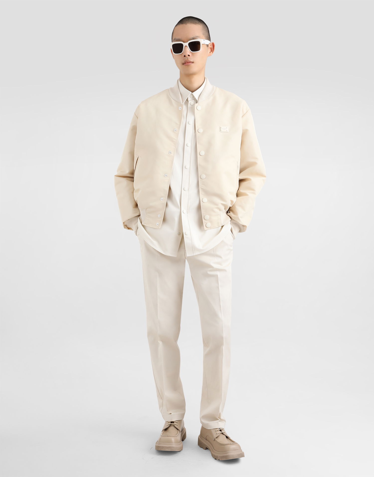 Nohavice Dolce & Gabbana Dolce & Gabbana Tailored Cotton Pants Biela | GP0R4TFUFL3W0802, 1