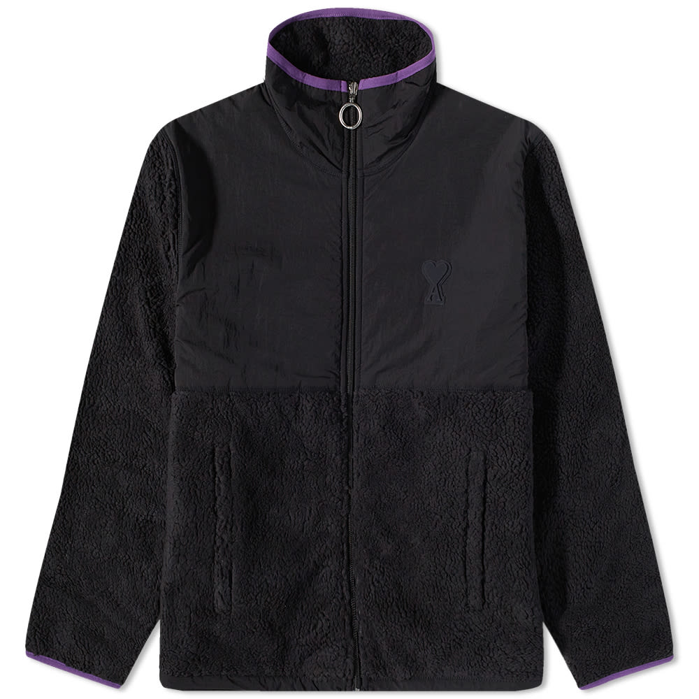 Bunda AMI Heart Sherpa Zip Fleece Jacket Čierna | HJK007-761-025, 0