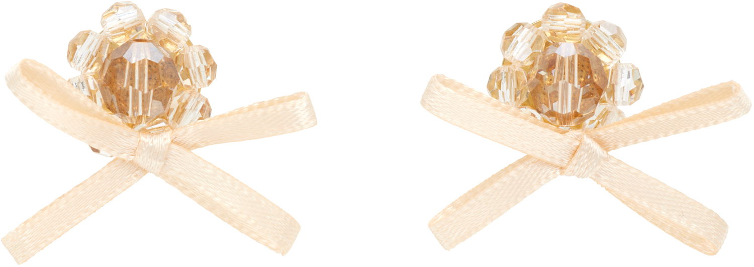 Náušnice Simone Rocha Simone Rocha Petite Bow Daisy Stud Earrings Béžová | ERG552 0903, 0