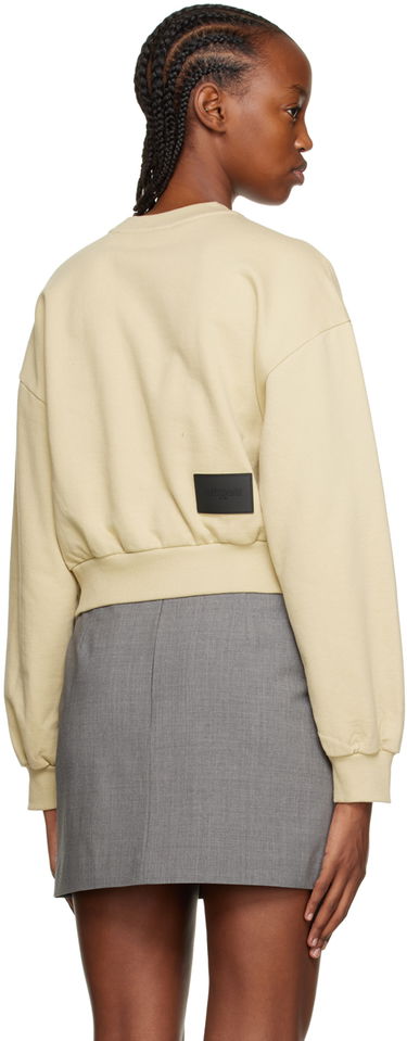 Mikina We11done Cursive Crop Sweatshirt Béžová | WD-TS3-22-860-W-BG, 2