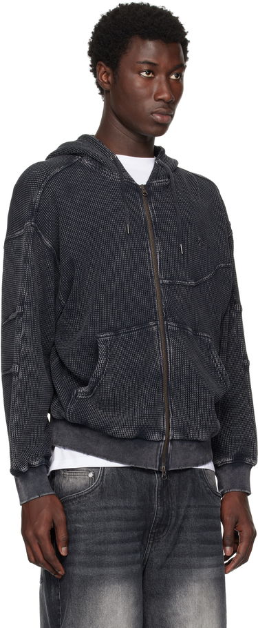 Mikina Dime Dime Premium Waffle Zip Hoodie Čierna | DIMESU258BLK, 1