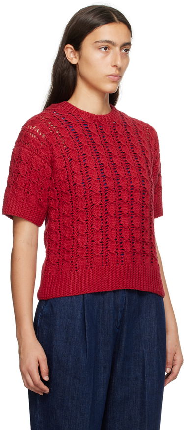 Sveter YMC YMC Rosemary Short Sleeve Knit Sweater Červená | Q8UMC, 1