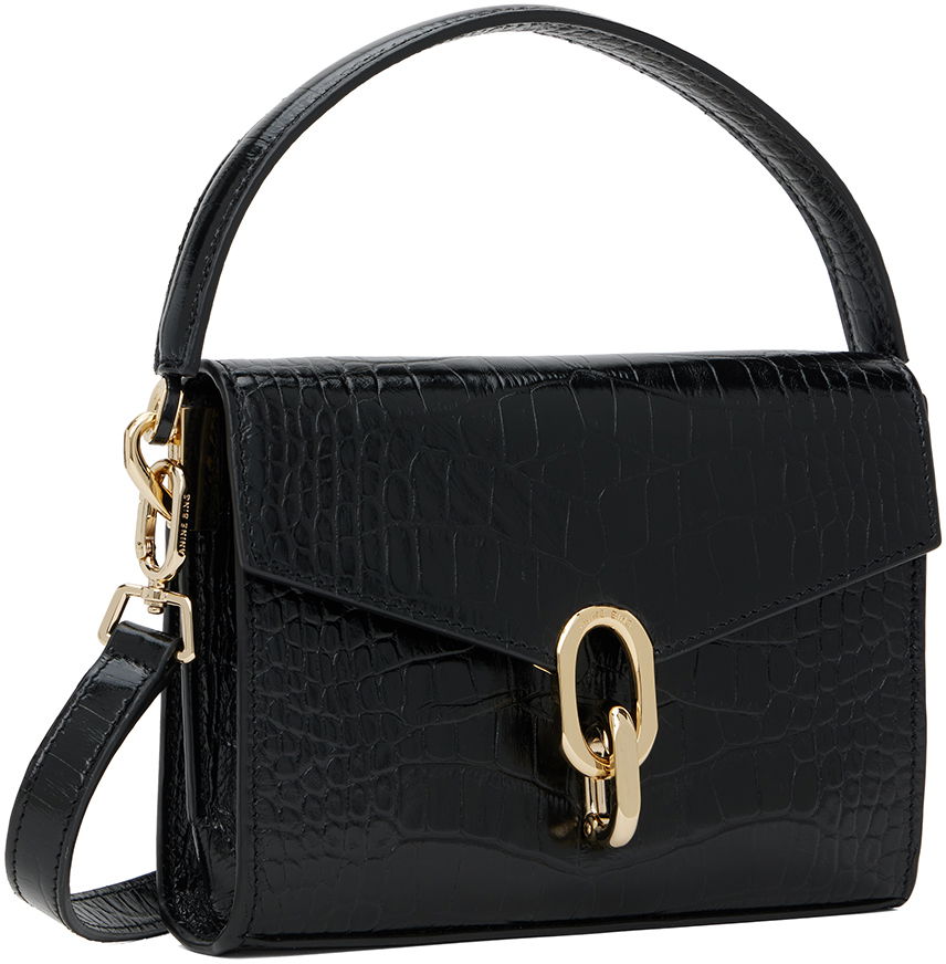 Kabelka Anine Bing Mini Colette Croc-Effect Leather Shoulder Bag Čierna | A-13-2119-000, 1
