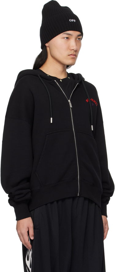 Mikina Off-White Star Arrow Zip Hoodie Čierna | OMBE015S25FLE0021001, 1