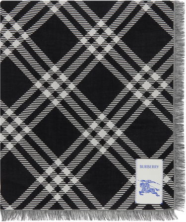 Šál Burberry Burberry Wide Check Wool Silk Scarf Čierna | 8110162, 0