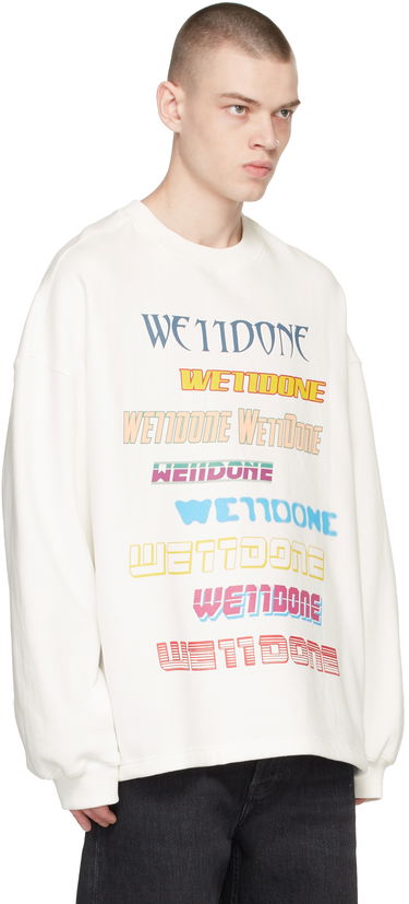 Mikina We11done We11done Printed Sweatshirt Biela | WD-TP5-19-114-U-WH, 4