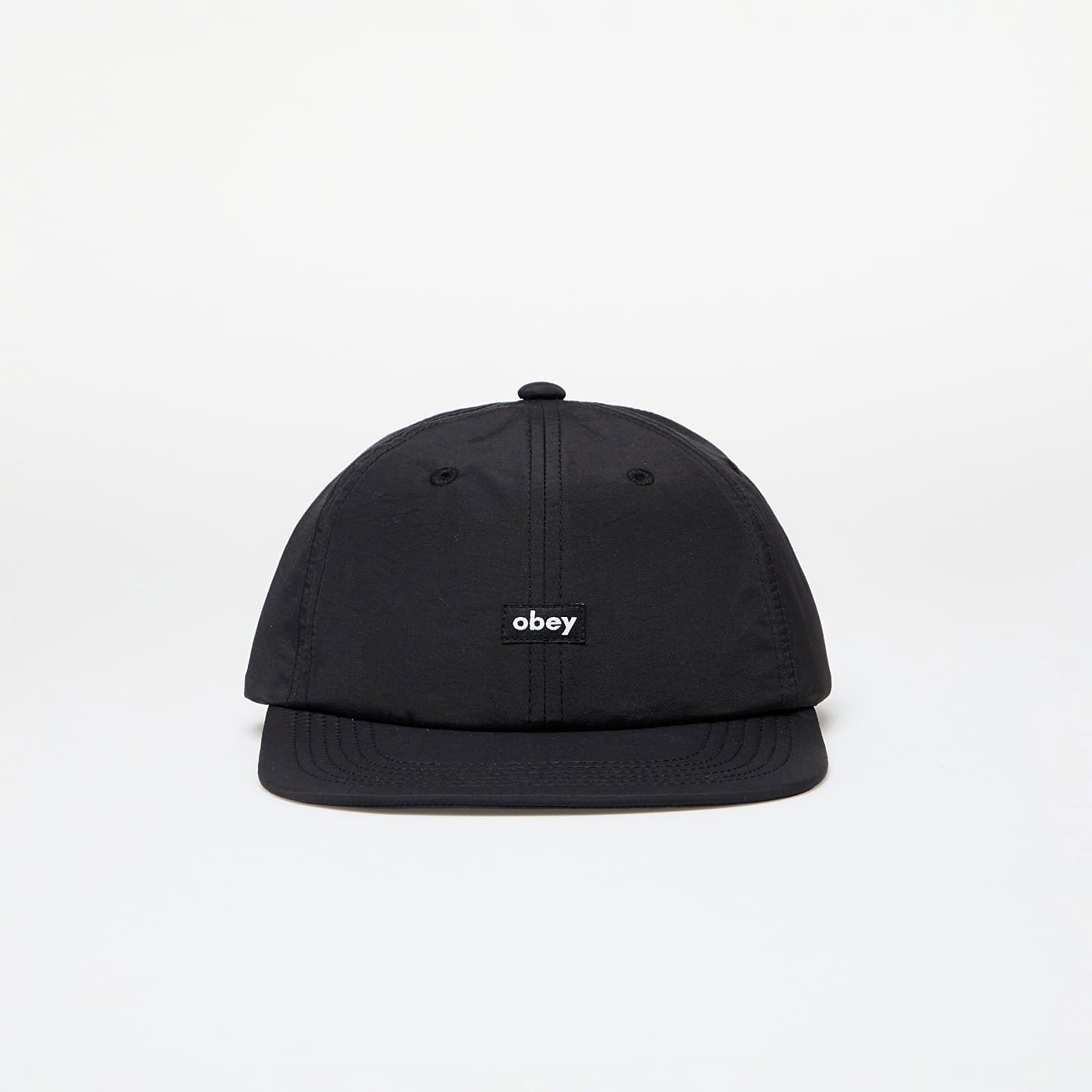 Lowercase Nylon 6 Panel Strapback Black Universal