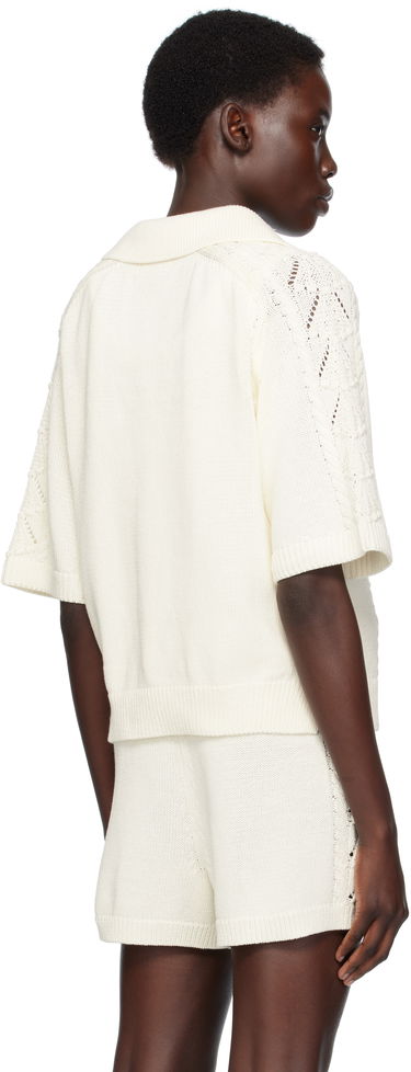 Polo tričko Loulou de Saison Loulou de Saison Kina Knit Polo Shirt Biela | KINA, 2