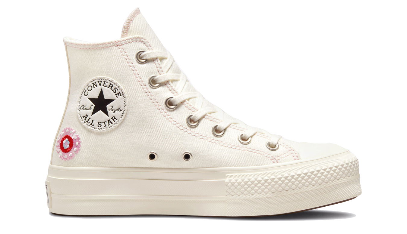 Tenisky a topánky Converse Chuck Taylor All Star Lift Platform Floral Embroidery Biela | A02198C, 1