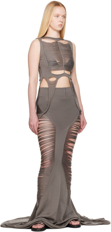 Sukňa Rick Owens Rick Owens Hollywood Tanja Maxi Skirt Šedá | RO01E7632 KGRIDM, 3