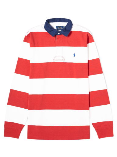 Polo tričko Polo by Ralph Lauren Block Stripe Rugby Polo Shirt Červená | 710926275003