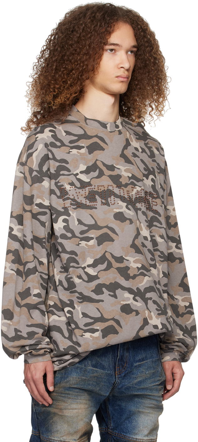 Sveter We11done We11done Camo Long Sleeve T-Shirt Šedá | WD-TT0-24-792-U-GY, 1