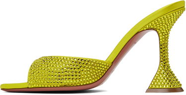 Doplnky Amina Muaddi Amina Muaddi Caroline Crystal Heeled Sandals Žltá | CAROLINE CRYSTAL SLIPPER CL HEEL, 2