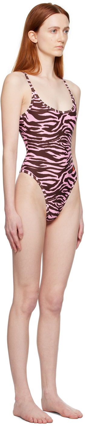Plavky The Attico The Attico Zebra One-Piece Swimsuit Ružová | 233WBB63 PA14, 1