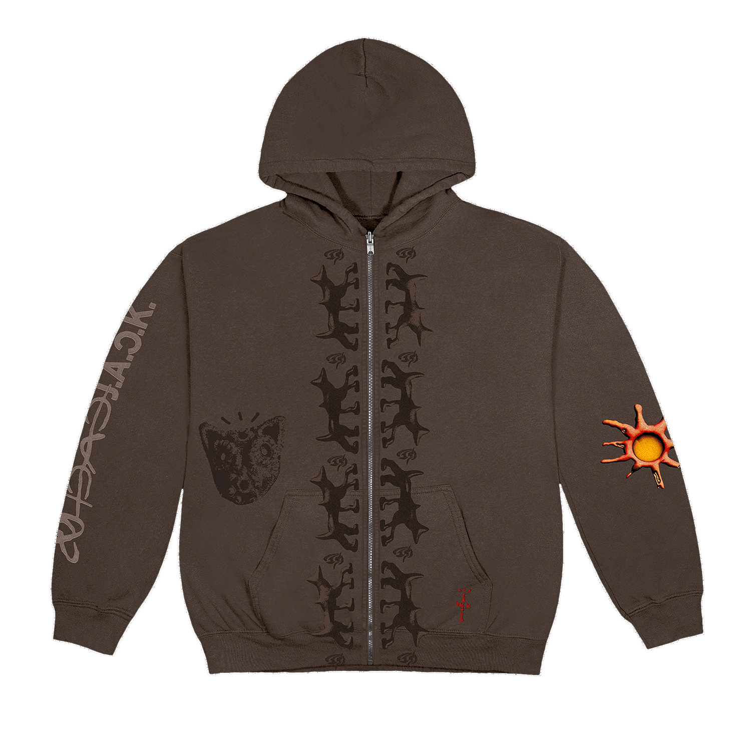 Mikina Cactus Jack by Travis Scott Reverse Dog Zip Up Hoodie Hnedá | CJJ1 HZ08 BROW, 0