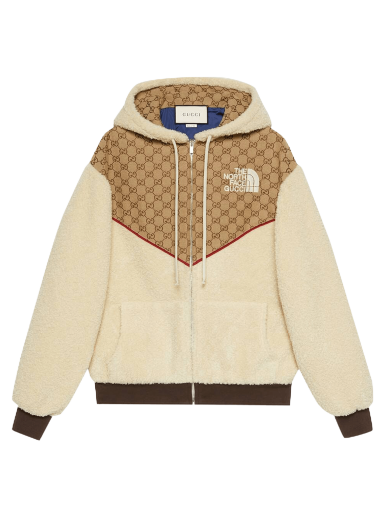 Mikina Gucci The North Face x GG Canvas Shearling Jacket Béžová | 644582 XJC3T 2102