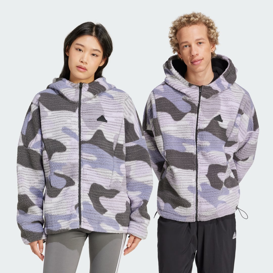 Mikina adidas Performance Full-Zip Hoodie Fialová | JM1260, 0