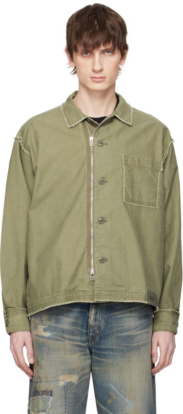 Bunda Neighborhood Neighborhood Untrimmed Zip Long Sleeve Shirt Zelené | 251AQNH-SHM06, 0