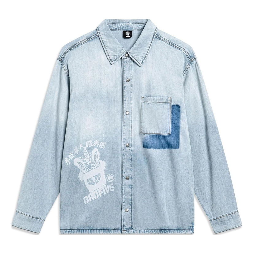 Košeľa Li-Ning BadFive Graphic Denim Jacket Modrá | AJDT771-1