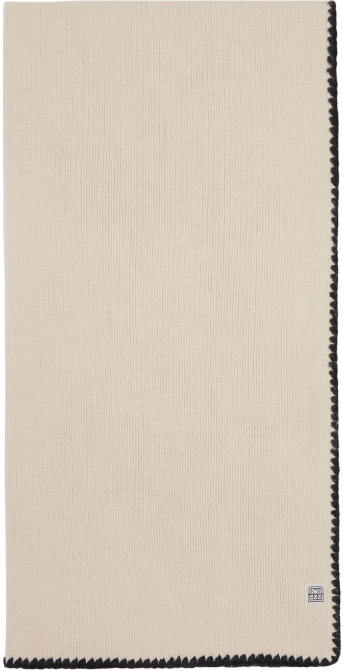 Šál TOTEME TOTEME Embroidered Wool Cashmere Scarf Béžová | 241-WSC1233-YA0004, 1