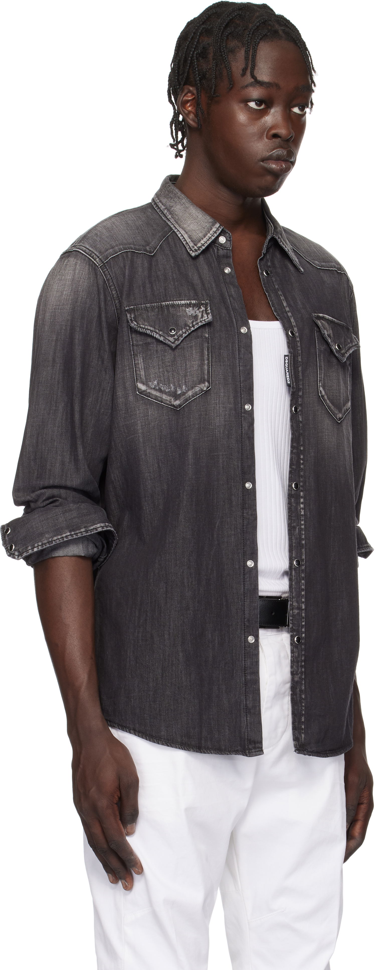 Košeľa DSQUARED2 Dsquared2 Classic Western Denim Shirt Šedá | S74DM0848_S30826, 1