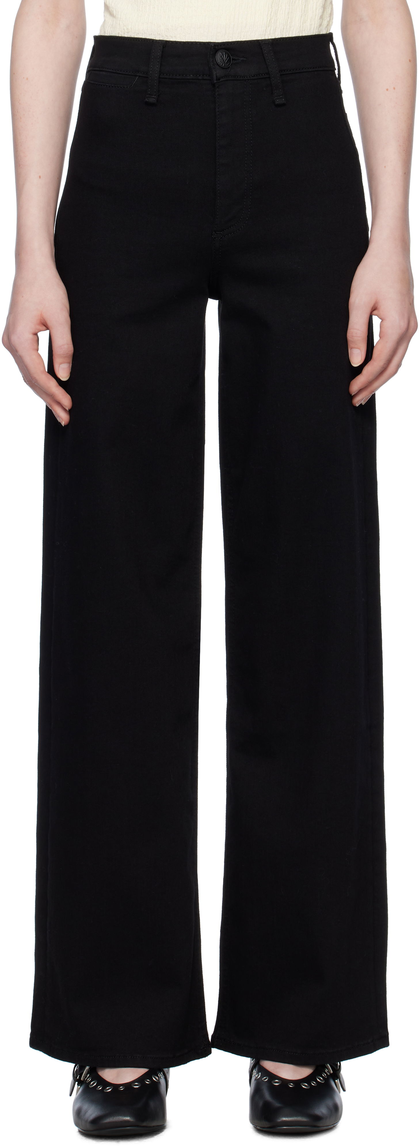 Džínsy rag & bone rag & bone Hadley Wide Leg Jeans Čierna | WDD24H3002EPBL, 0