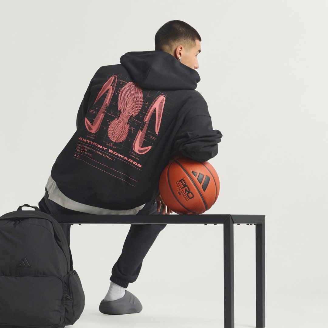 Mikina adidas Performance Hoodie Anthony Edwards Schematic Čierna | JM2675, 0