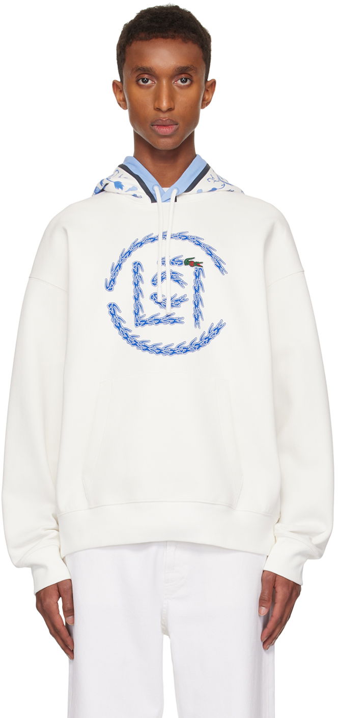 Mikina Lacoste Logo Hoodie Biela | SH3188, 0