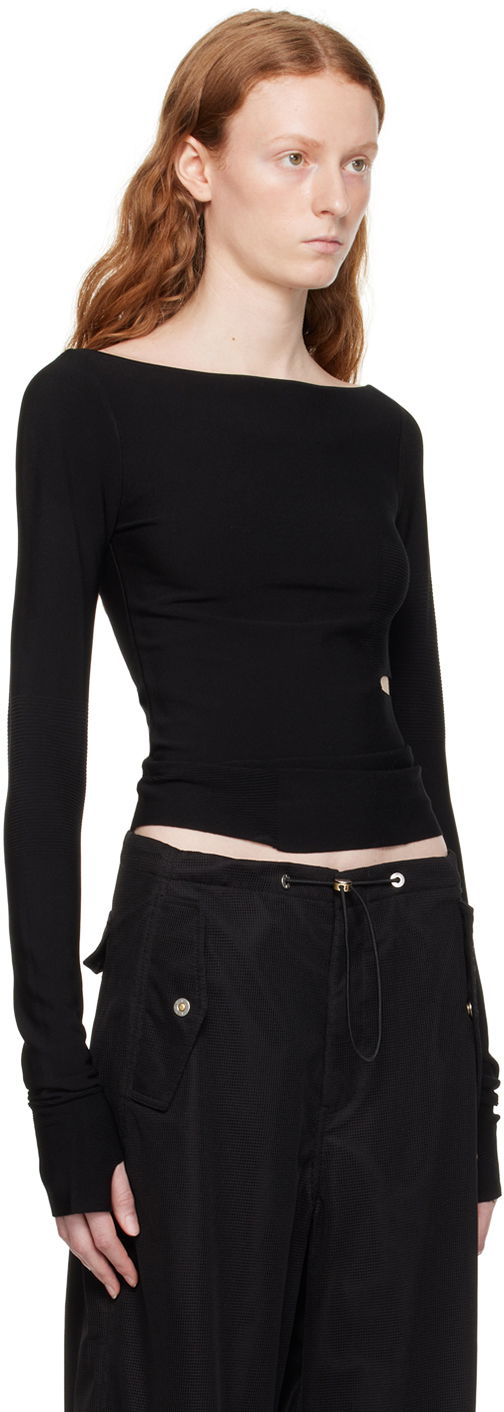 Tričko Dion Lee Cinched Slit Long Sleeve Top Čierna | C7212P23, 1